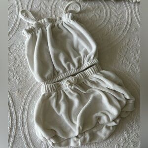 White terrycloth toddler set